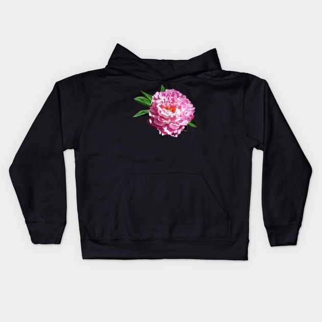 One Pale Pink Peony Kids Hoodie by SusanSavad